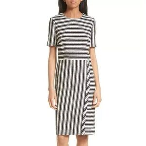 Hugo Boss Dress Size 0 0P Petite‎ Haripela Stripe Knit Sheath Black Work Party